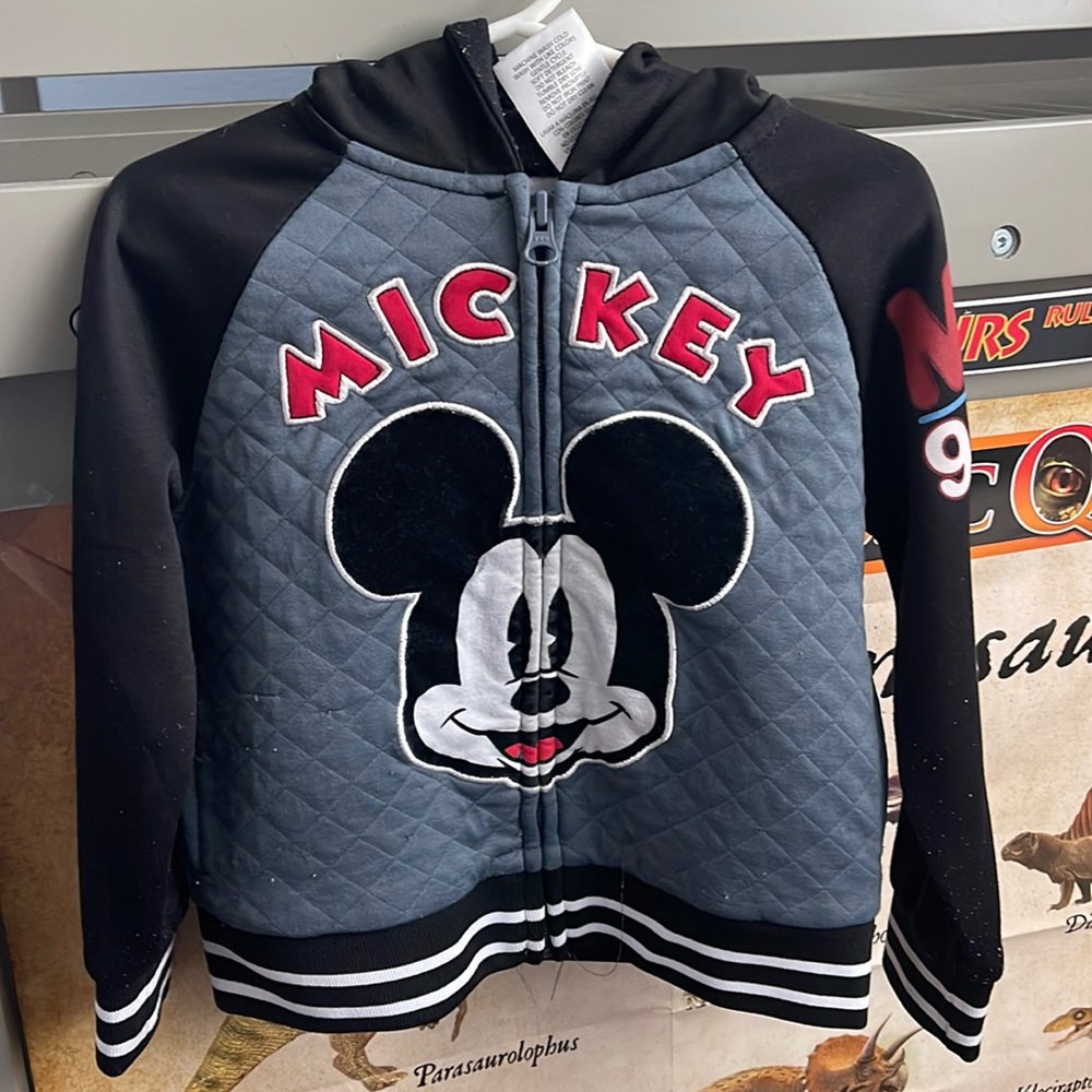 Disney Mickey Mouse sweater jacket with hood size 3t used